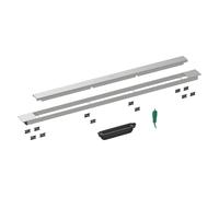 Juego prefabricado hansgrohe RainDrain Match Plus canal de ducha 1200, marco regulable en altura, 56218670, Color: negro mate
