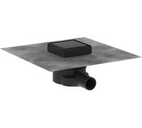 hansgrohe RainDrain Spot, set completo de desagüe, desagüe ducha cuadrado 10 x 10cm, alicatable, negro mate