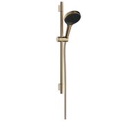 hansgrohe Rainfinity set de ducha 130, EcoSmart, 3jet, S PURO barra de ducha 650mm, 28746140, Color: Bronce cepillado