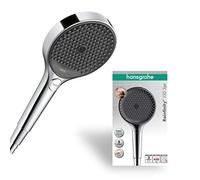 hansgrohe Rainfinity - ducha de mano, alcachofa de ducha con 3 tipos de chorro, cabezal de ducha redondo (⌀ 130 mm), con sistema antical, cromo, 26864000