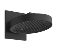 hansgrohe Rainfinity - rociador de ducha con brazo de ducha, ducha fija redondo (250 mm), cabezal de ducha lluvia con 3 tipos de chorro para conexión pared, negro mate, 26232670