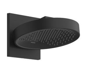 hansgrohe Rainfinity - rociador de ducha con brazo de ducha, ducha fija redondo (400 x 400 mm), cabezal de ducha lluvia con 1 tipo de chorro para conexión pared, negro mate, 26226670