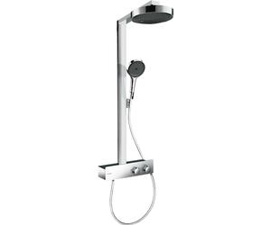 hansgrohe Rainfinity, sistema de ducha con termostato, ducha lluvia (250 mm) con grifo, ducha de mano (3 tipos de chorro), flexo, barra, ducha fija redondo (1 tipo de chorro), cromo