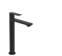 hansgrohe Rebris E mezclador monomando de lavabo 240 CoolStart water-saving+ para lavabos con desag&uumle automÃ¡tico, proyecciÃ³n de 169 mm, 72591, Color: Negro Mate - 72591670