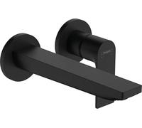 hansgrohe Rebris E mezclador monomando oculto de lavabo para montaje en pared con caÃ±o de 20 cm, proyecciÃ³n de 200 mm, 72568, Color: Negro Mate - 72568670