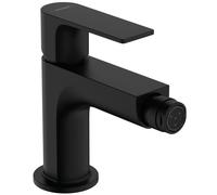 hansgrohe Rebris E mezclador monomando para bidé con juego de desagüe, proyección de 120 mm, 72211670, Color: negro mate