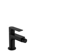 hansgrohe Rebris E mezclador monomando de bidé con desagüe metálico, proyección de 120 mm, 72213670, Color: negro mate