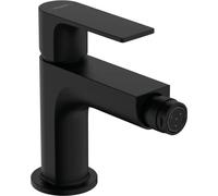 hansgrohe Rebris E mezclador monomando de bidé con desagüe metálico, proyección de 120 mm, 72213670, Color: negro mate