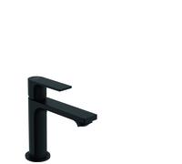 hansgrohe Rebris E mezclador monomando de lavabo 110 CoolStart water-saving+ con juego de desagüe, 133 mm de proyección, 72589670, Color: Negro Mate