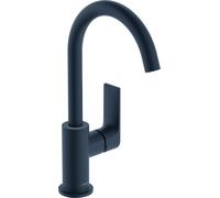 hansgrohe Rebris E mezclador monomando de lavabo 210 con caÃ±o giratorio y desag&uumle automÃ¡tico, proyecciÃ³n de 154 mm, 72576, Color: Negro Mate - 72576670