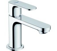 hansgrohe Rebris S grifo de columna 80 con maneta, conexión de agua fría, sin juego de desagüe, proyección 121 mm, 72503000, Color: cromado