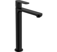 hansgrohe Rebris S mezclador monomando de lavabo 240 CoolStart, desagüe automático, proyección de 169 mm, 72580, Color: Negro Mate - 72580670