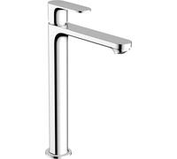 hansgrohe Rebris S - grifo lavabo sin desagüe, ahorro de energía (CoolStart), grifo monomando lavabo, altura del caño 242 mm, ahorro de agua (EcoSmart), cromo, 72582000