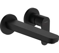 hansgrohe Rebris S mezclador monomando empotrado de lavabo para montaje en pared con caÃ±o de 20 cm, proyecciÃ³n de 200 mm, 72528, Color: Negro Mate - 72528670