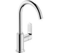 hansgrohe Rebris S mezclador monomando de lavabo 210, caño giratorio, con desagüe automático, proyección de 154 mm, 72536000, Color: cromado