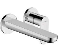 hansgrohe Rebris S mezclador monomando empotrado de lavabo para montaje en pared con caño de 20 cm, proyección de 200 mm, 72528000, Color: cromado