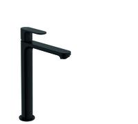 hansgrohe Rebris S mezclador monomando de lavabo 240 CoolStart, juego de desagüe, proyección de 169 mm, 72580670, Color: Negro Mate