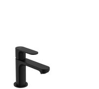 hansgrohe Rebris S mezclador monomando de lavabo 80 CoolStart, con juego de desagüe, proyección 121 mm, 72584670, Color: Negro Mate