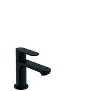 hansgrohe Rebris S mezclador monomando de lavabo 80 CoolStart con juego de desagüe, proyección de 121 mm, 72513670, Color: Negro Mate