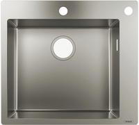 Hansgrohe 43305800 Fregadero de encastre, armarios de 60 cm, Color Acero, Plata, Ancho: 45 cm