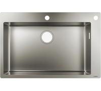 Hansgrohe 43308800 Fregadero de encastre, armarios de 80 cm, Color Acero, Plata, Ancho: 66 cm