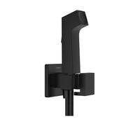 hansgrohe set de bidé E, ducha de bidet con 1 tipo de chorro ahorro de agua (EcoSmart), incl. llave de paso, soporte de ducha y flexo de ducha 1,25 m, para agua fría, negro mate