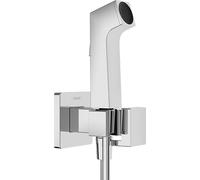 hansgrohe Bidette ducha de mano 1jet E EcoSmart para agua caliente, con soporte y flexo de ducha, 29233000, Color: cromado