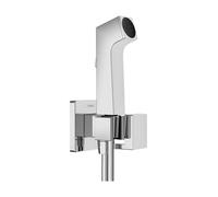 hansgrohe set de bidé E, ducha de bidet con 1 tipo de chorro ahorro de agua (EcoSmart), incl. llave de paso, soporte de ducha y flexo de ducha 1,25 m, para agua fría, cromo