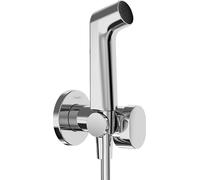 hansgrohe set de bidé S, ducha de bidet con 1 tipo de chorro ahorro de agua (EcoSmart), incl. llave de paso, soporte de ducha y flexo de ducha 1,25 m, para agua caliente, cromo
