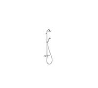 hansgrohe Croma - sistema de ducha con termostato, ducha lluvia (160 mm) con grifo, ducha de mano (4 tipos de chorro), flexo, barra, ducha fija redondo (1 tipo de chorro), cromo, 27135000