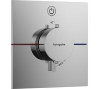 Termostato hansgrohe ShowerSelect Comfort E, empotrado, 1 consumidor, roseta cuadrada, con pulsador, 15571000, Color: cromado