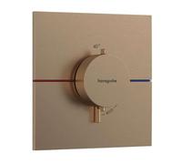 Termostato hansgrohe ShowerSelect Comfort E, empotrado, 1 consumidor, roseta cuadrada, 15574140, Color: Bronce cepillado