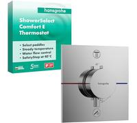 Termostato hansgrohe ShowerSelect Comfort E, empotrado, 2 consumidores, roseta cuadrada, 15572000, Color: cromado