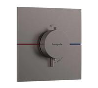 Termostato hansgrohe ShowerSelect Comfort E, empotrado, 1 consumidor, roseta cuadrada, 15574340, Color: Cromo negro cepillado