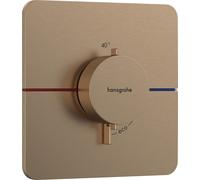 Termostato hansgrohe ShowerSelect Comfort Q, empotrado, 1 consumidor, roseta Soft Edge, 15588140, Color: Bronce cepillado