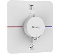 Termostato hansgrohe ShowerSelect Comfort Q, empotrado, 2 consumidores, roseta Soft Edge, con combinación de fusibles, 15586700, Color: Blanco Mate