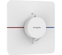 Termostato hansgrohe ShowerSelect Comfort Q, empotrado, 1 consumidor, roseta Soft Edge, 15588700, Color: Blanco Mate