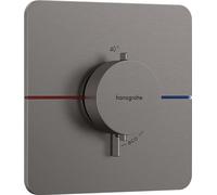 hansgrohe ShowerSelect Comfort Q - termostato empotrado, grifo con botón de seguridad (SafetyStop) a 40 °C, termostato para ducha y bañera, mezclador para 3 funciones, cromo negro cepillado
