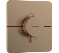 Termostato hansgrohe ShowerSelect Comfort Q, empotrado, 1 consumidor, roseta Soft Edge, 15588140, Color: Bronce cepillado