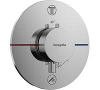 Termostato hansgrohe ShowerSelect Comfort S, empotrado, 2 consumidores, roseta redonda, 15554000, Color: cromado