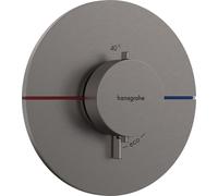 Termostato hansgrohe ShowerSelect Comfort S, empotrado, 1 consumidor, roseta redonda, 15559340, Color: Cromo negro cepillado