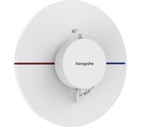 Termostato hansgrohe ShowerSelect Comfort S, empotrado, 1 consumidor, roseta redonda, 15559700, Color: Blanco Mate