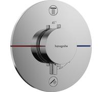 termostato hansgrohe ShowerSelect Comfort S, empotrado, 2 consumidores, roseta redonda, con combinación de fusibles, 15556000, Color: cromado