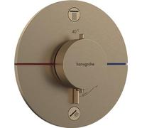 Termostato hansgrohe ShowerSelect Comfort S, empotrado, 2 consumidores, roseta redonda, 15554140, Color: Bronce cepillado