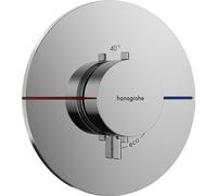 hansgrohe ShowerSelect Comfort S - termostato empotrado, grifo con botón de seguridad (SafetyStop) a 40 °C, termostato redondo para ducha y bañera, mezclador para 3 funciones, cromo