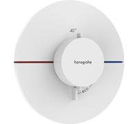 Termostato hansgrohe ShowerSelect Comfort S, empotrado, 1 consumidor, roseta redonda, 15559700, Color: Blanco Mate