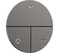 hansgrohe ShowerSelect Comfort S, válvula para instalación empotrada de termostatos ShowerSelect Comfort S (3 funciones), cromo negro cepillado