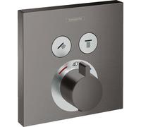 Termostato de mano ShowerSelect, empotrado, 2 consumidores, 15763340, Color: Negro Cepillado