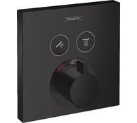 Termostato de mano ShowerSelect, empotrado, 2 consumidores, 15763670, Color: Negro Mate