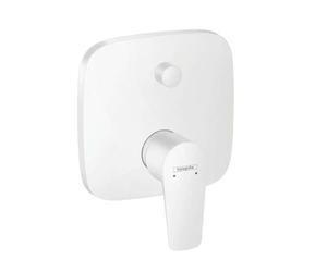 hansgrohe Talis E - Grifo mezclador monomando para bañera (acabado mate), color blanco mate
